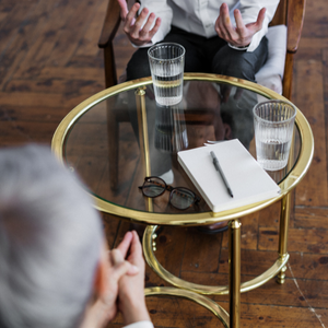 Two people having a counselling session