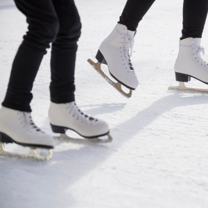 Two ice skaters on ice