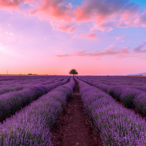 Fields of lavender at dusk
