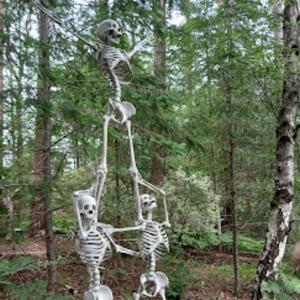 Skeleton sculpture at Farnham