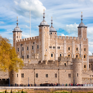 The Tower of London on a crisp blue day